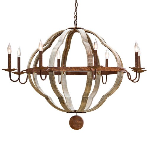 Wooden Quatrefoil Chandelier